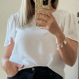 New White Calvin Klein Ruffle top